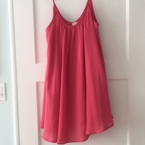 Chiffon spaghetti strap coral dress